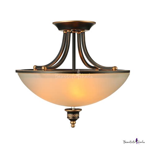 Shop for antique ceiling lighting at crate and barrel. Antique Bronze 18'' Wide White Glass LED Semi-Flush ...