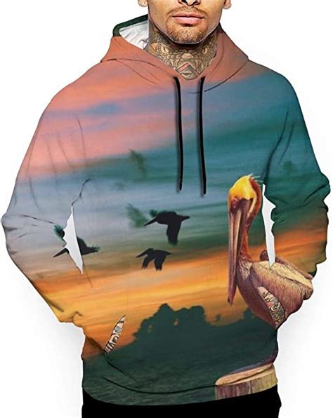 Pelican Bird Hoodielong Sleeve Hooded Sweatshirt With