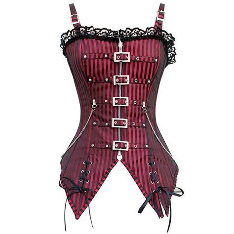 2018 hot sale striped lace sexy underbust corset bustier women strap steampunk gothic overbust