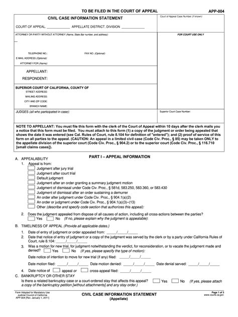 Civil Case Information Statement Form App 004 Fill Out And Sign Online