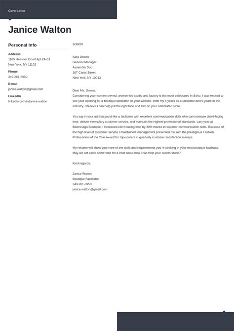 Fashion Cover Letter Sample And Writing Guide