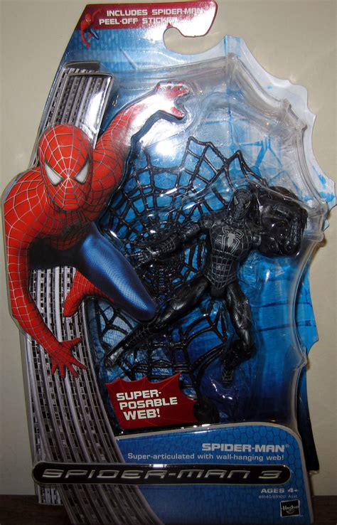 Black Suited Spider Man 3 Action Figure Super Articulated Wall Hanging Web