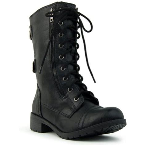 Womens Dome Combat Lace Up Mid Calf Military Boot You Can Get More