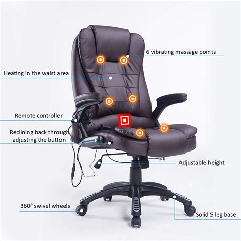 Vibrating Computer Chair Vinsetto Ergonomic Vibrating Massage Office Chair High Back Executive