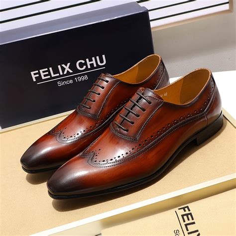 Felix Chu Classic Wing Tip Oxfords Mens Dress Shoes
