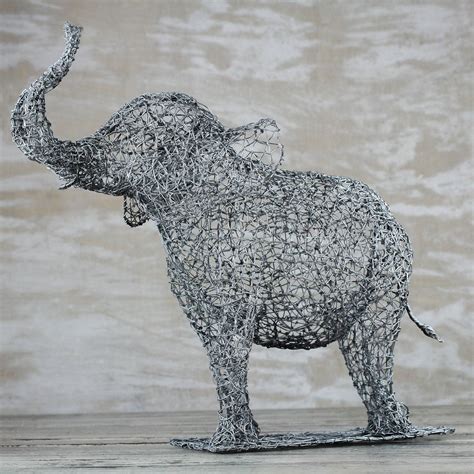 Steel Wire Elephant Sculpture Crafted In Ghana Curious Elephant Novica