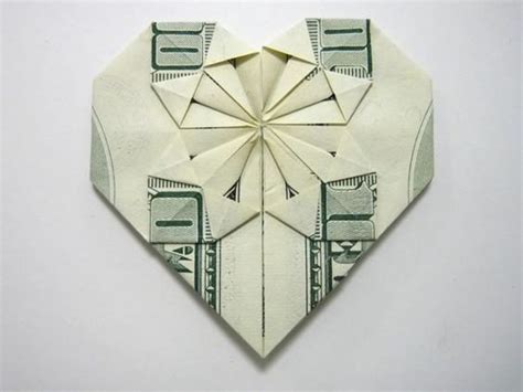 Decorative Money Origami Heart Video Tutorial And Picture Instructions