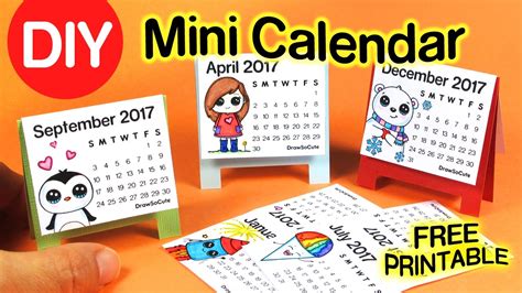 diy how to make mini calendar step by step easy 2017 fun craft