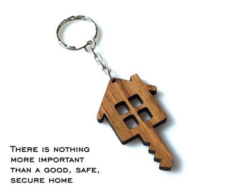 Wooden Home And Key Shaped Keychain Personalized House Etsy