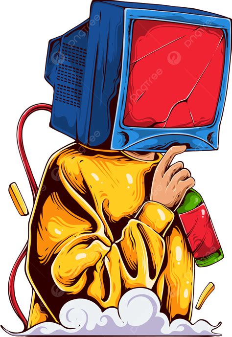 Gambar Pria Sedang Menonton Ilustrasi Pria Menonton Televisi Png Dan