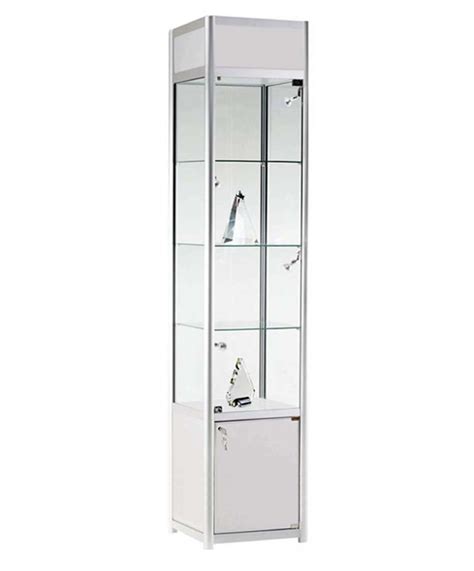 Tall Glass Storage And Header Display Cabinet 400mm Experts In Display Cabinets Cg Cabinets