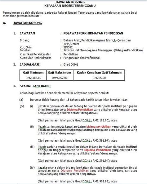 Terdapat 51 kerja kosong terkini di terengganu. Kerja Kosong Jadi Guru DG41 di Terengganu (Pentadbiran ...