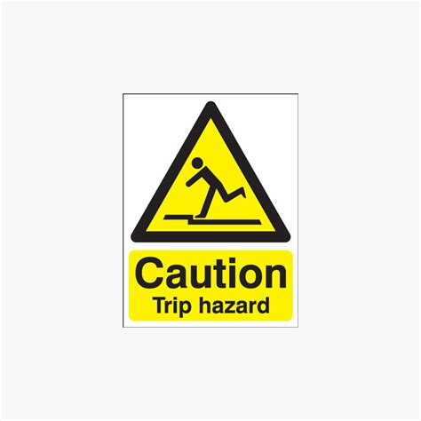 400x300mm Caution Trip Hazard Self Adhesive Signs Safety Sign Uk