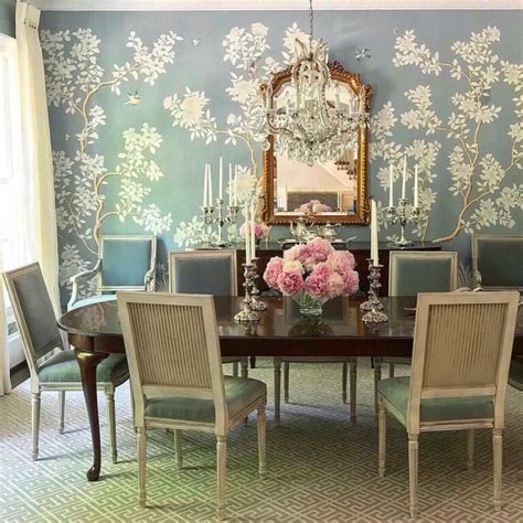 Deborah Hensley Interiors Traditional Dining Room Gracie Wallpaper