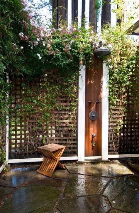 Clever Outdoor Shower Design Ideas PinZones Cheap Privacy Fence Privacy Fence Designs Diy