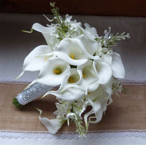White Calla Lily Wedding Bouquet Simple By Churchmousecreations