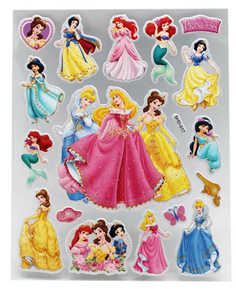 Disney Princess Making Poses 3d Raised Assorted Stickers 16 Stickers