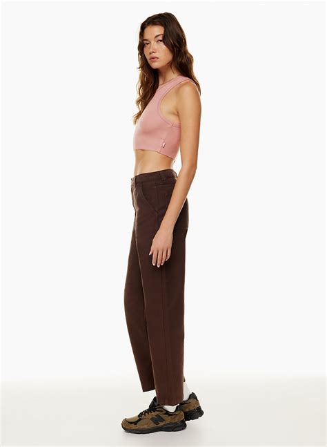 Tna Ribbed Cropped Racer Tank Aritzia Us