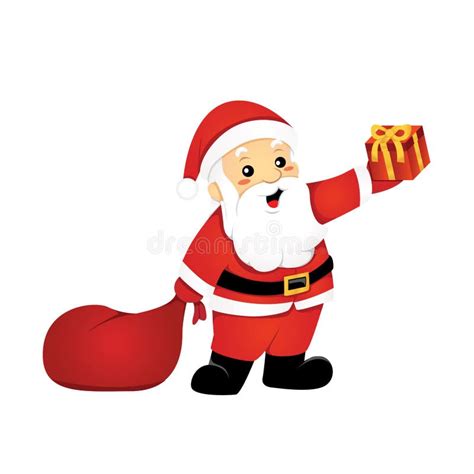 Friendly Santa Claus Giving Out Ts Cartoon Stock Vector