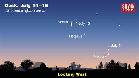 crescent moon and venus pair closely on sunday july 15th