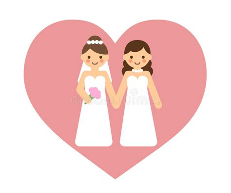 Lesbian Wedding Couple Stock Vector Illustration Of Wife 56455407