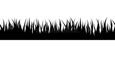 Panoramic Seamless Grass Silhouette Stock Vector Illustration Of