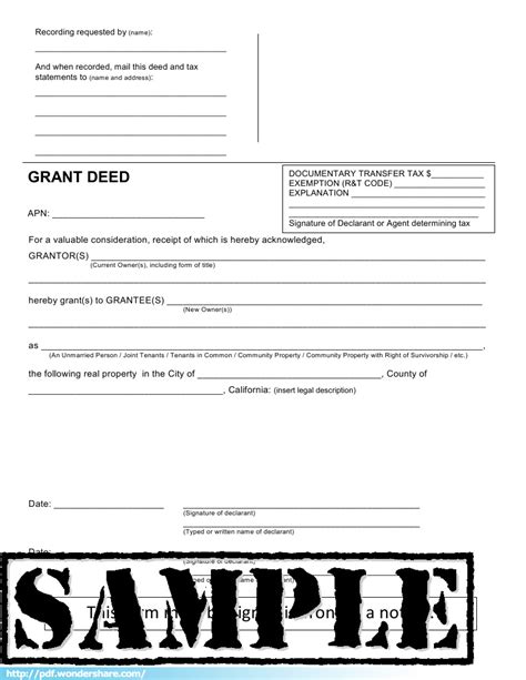 Grant Deed Free Download Create Edit And Print Pdf Templates