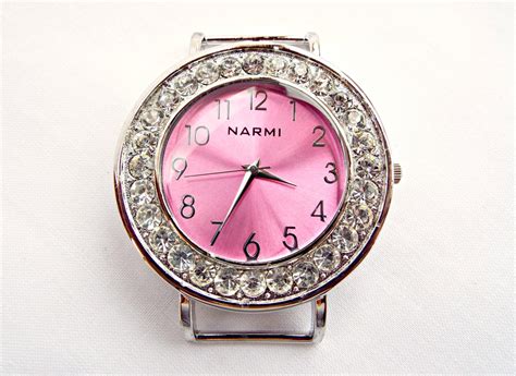 Hot Pink Watch Pink Watch Face Silver And Pink Rhinestone