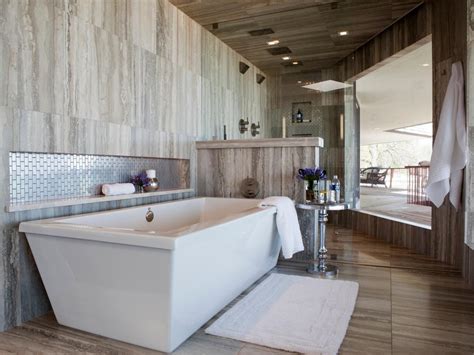 A dark feature wall adds a mysterious, intimate effect to your room. Contemporary Bathrooms: Pictures, Ideas & Tips From HGTV ...