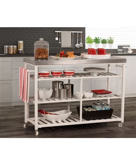 Hillsdale Kennon Kitchen Cart With Stainless Steel Top Macys