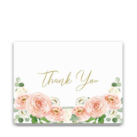 Folded Memorial Thank You Cards Customized With Watercolor Florals