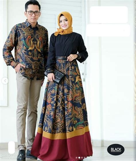Baju Gamis Batik Kombinasi Polos Modern Ragam Muslim