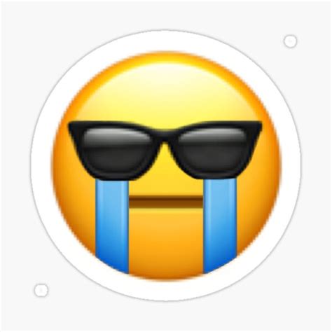 Crying With Sunglasses Emoji Sticker By Sydjellyyy Redbubble