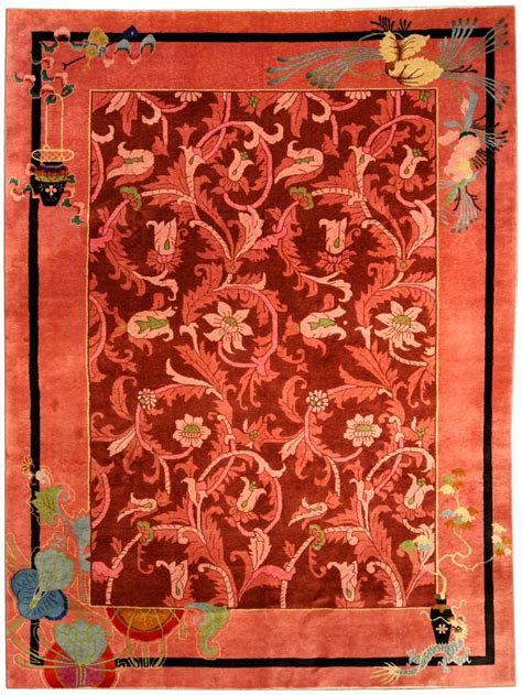 Vintage Chinese Art Deco Carpet Bb4169 By Dlb