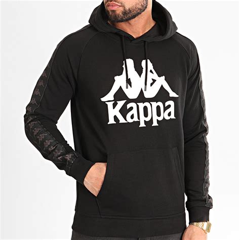 Kappa Sweat Capuche A Bandes Hurtados 3111hww Noir