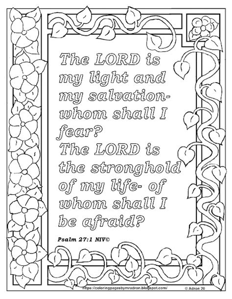 Coloring Pages For Kids By Mr Adron Free Psalm 271 Print And Color