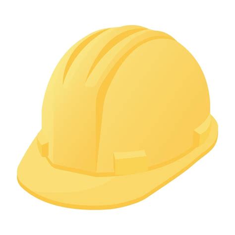 Construction Yellow Hard Hat Cartoon Vector Illustration Isolated