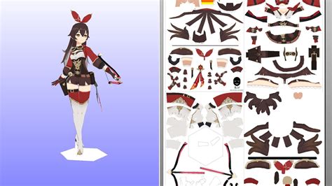 Game Genshin Impact Amber Paperzone Vn Paper Doll Template Anime