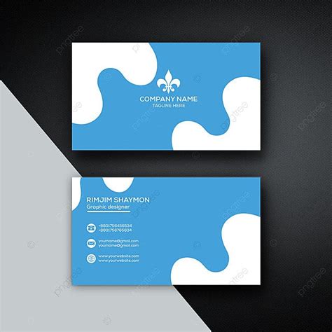 White And Blue Business Card Design Template Download On Pngtree