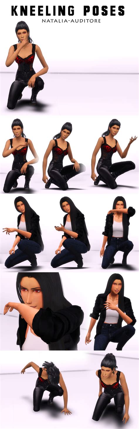 Sims 4 Cc Custom Content Pose Pack Kneeling Poses By Natalia