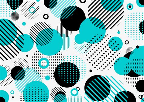 Abstract Retro 80s-90s Pattern Blue and Black Geometric Circles 1221876 ...
