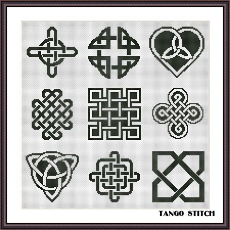 Celtic Knots Cross Stitch Ornament Sampler Pattern Jpcrochet