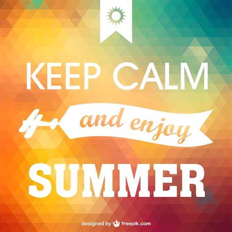 Free Vector Keep Calm Enjoy Summer Poster