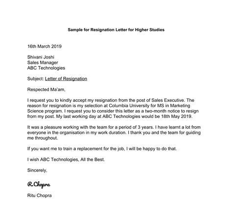 Example Resignation Letter Malaysia Resignation Letter Sle In Images