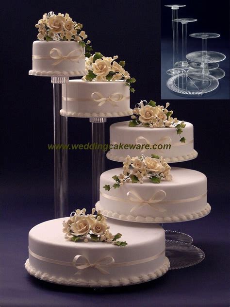 5 Tier Cascading Wedding Cake Stand Stands Set Ebay