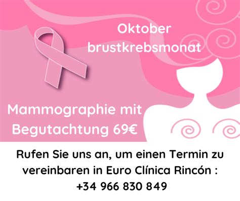 Im Oktober Brustkrebsmonat Mammographie Mit Begutachtung 69€ Euro