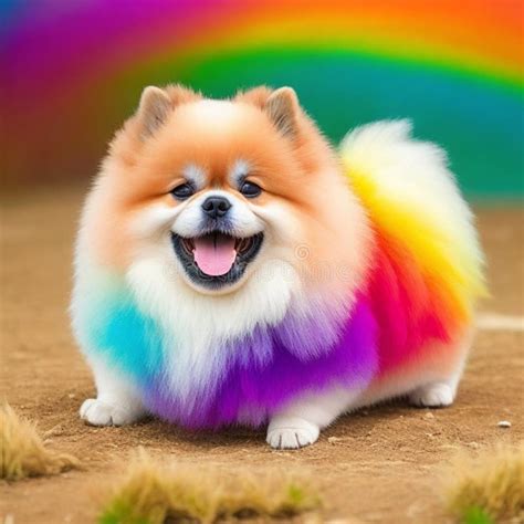 Pomeranian Dog Rainbow Stock Photo Image Of Sticker 280734798