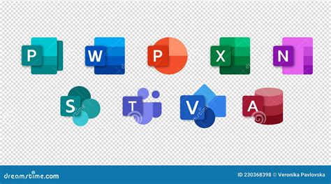 Set Icons Microsoft Office 365 Word Excel Onenote Yammer Sway