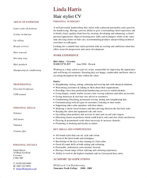 hair stylist resume example 6 free pdf psd documents download