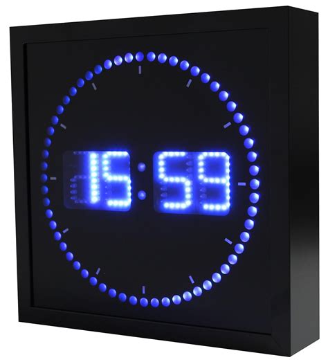 Big Digital Led Clock With Circling Second Indicator Square Shape 24